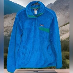 Patagonia ReTool Snap T Fleece Blue PolarTec Thermal Pro Pullover Sweater Size L